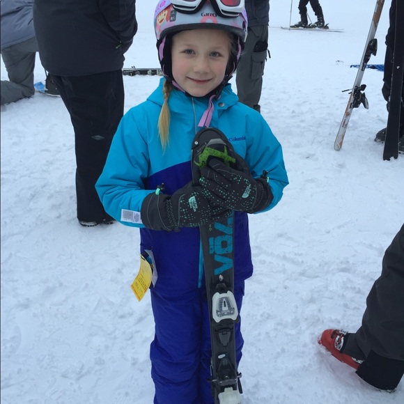 Girl’s Columbia Ski Jacket and gloves, YS (7/8) - Picture 5 of 7